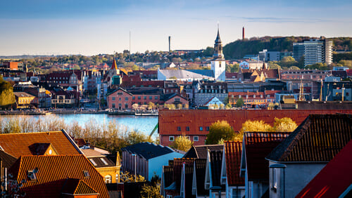 Vista panoramica di Aalborg